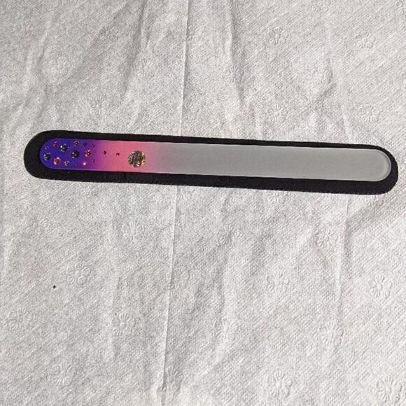 🆕7.5" Pink/Purple Czech Crystal Nail File W/BEAUTIFUL PINK & PURPLE SWAROVSKI C - Picture 6 of 6